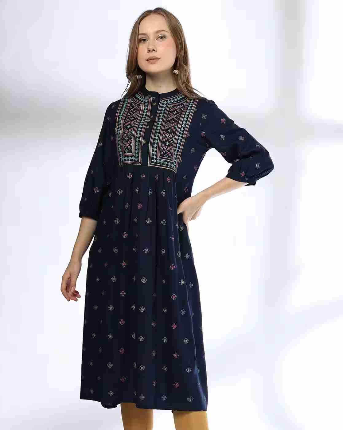 SIYAHI | Women Printed Flared Kurta|0