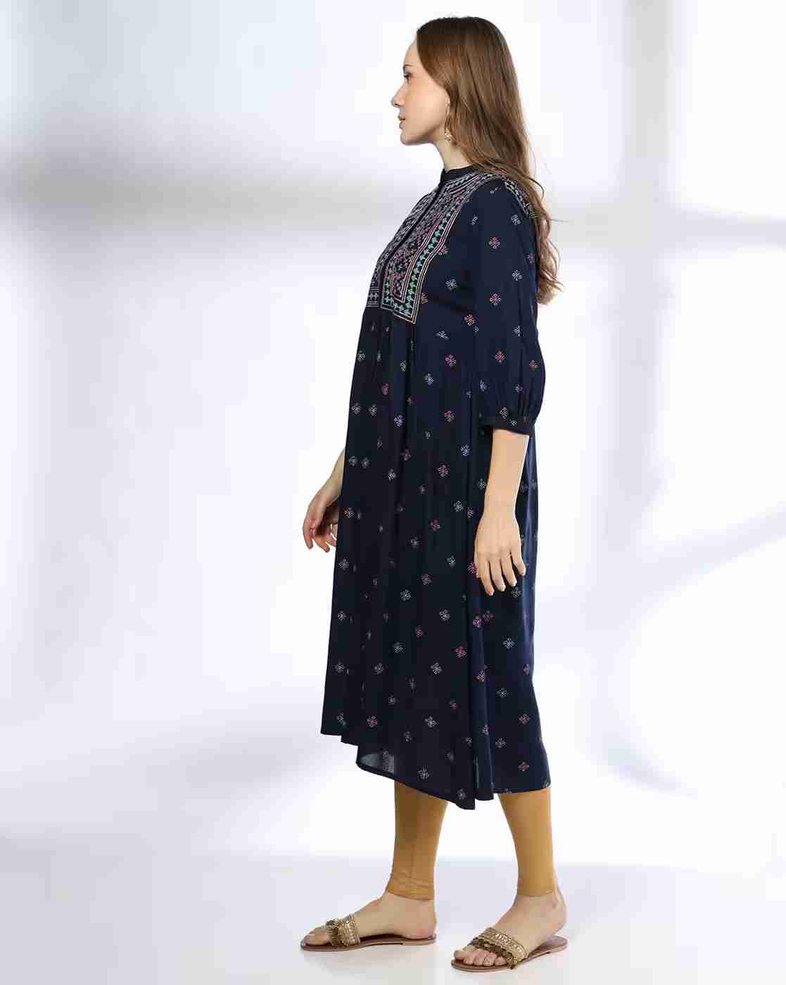 SIYAHI | Women Printed Flared Kurta|1