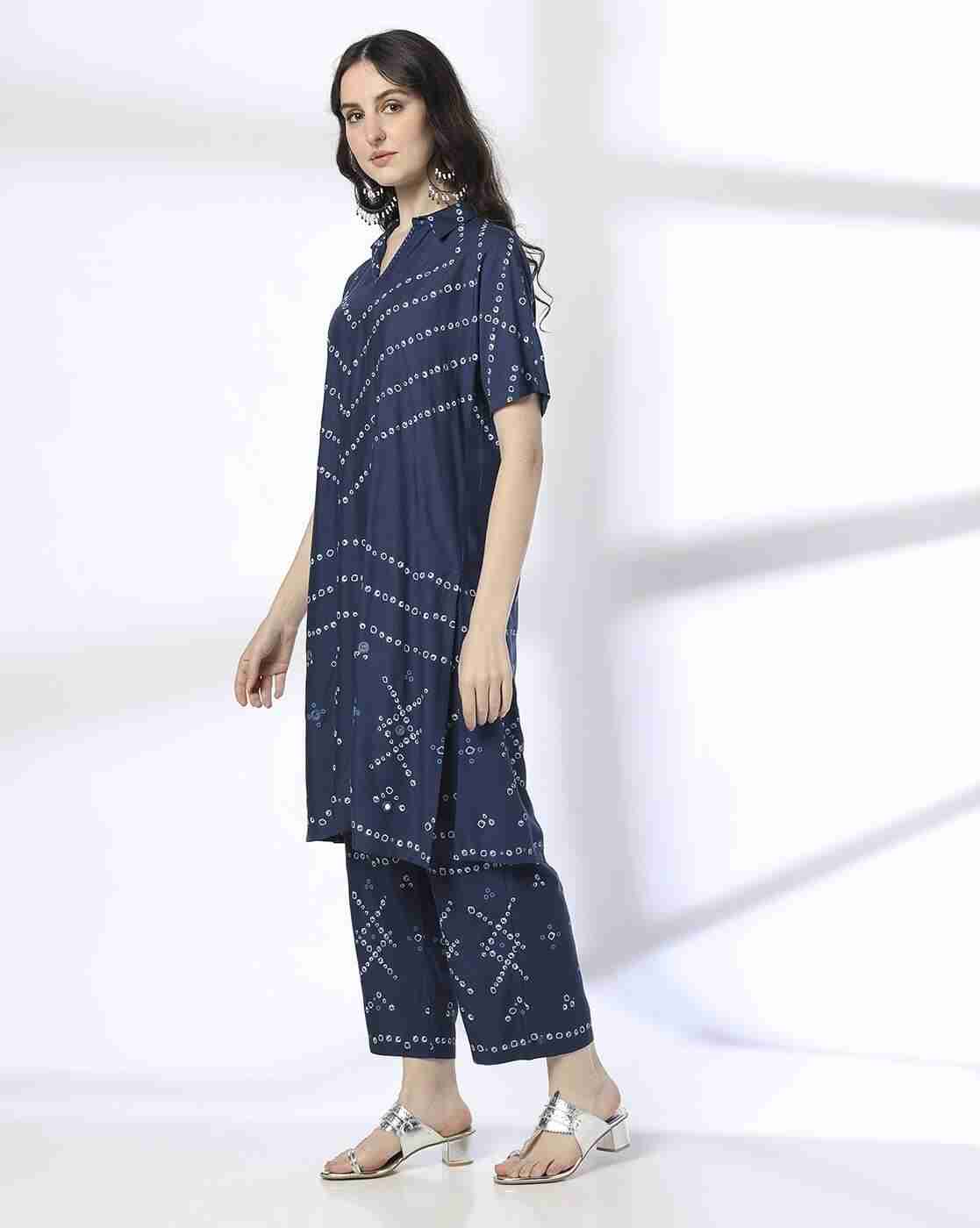 SIYAHI | Women Geometric Print Straight Kurta Set|1