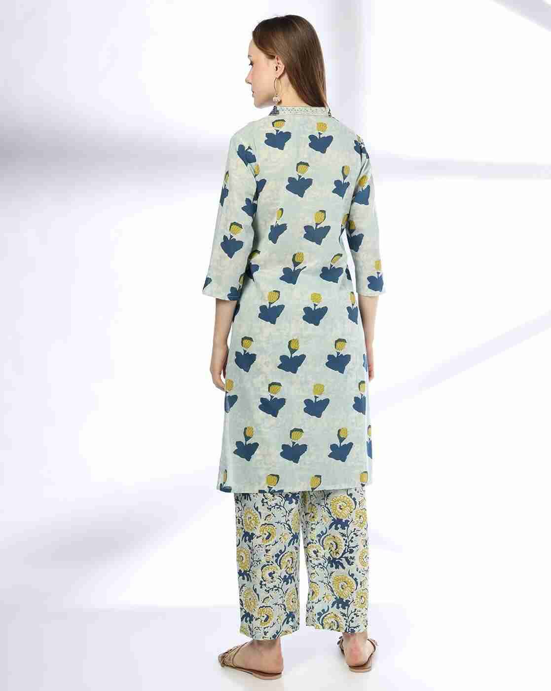 SIYAHI | Women Floral Print Straight Kurta with Pants|2