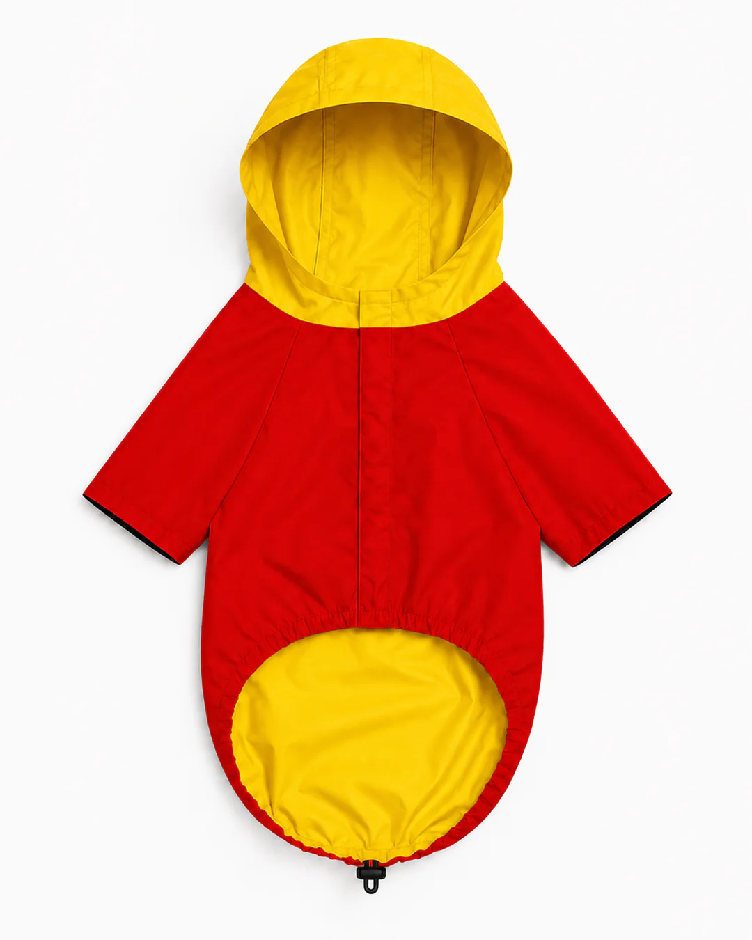 Pawsindia Dog Hooded 360° Raincoat, Red & Yellow