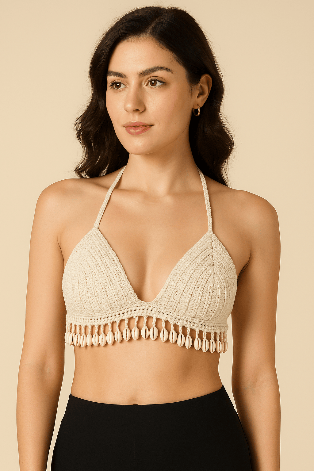 Seafoam Shell Halter Top