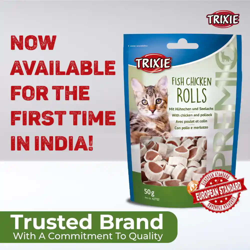 Trixie Premio Fish and Chicken Rolls Cat Treats, 50g