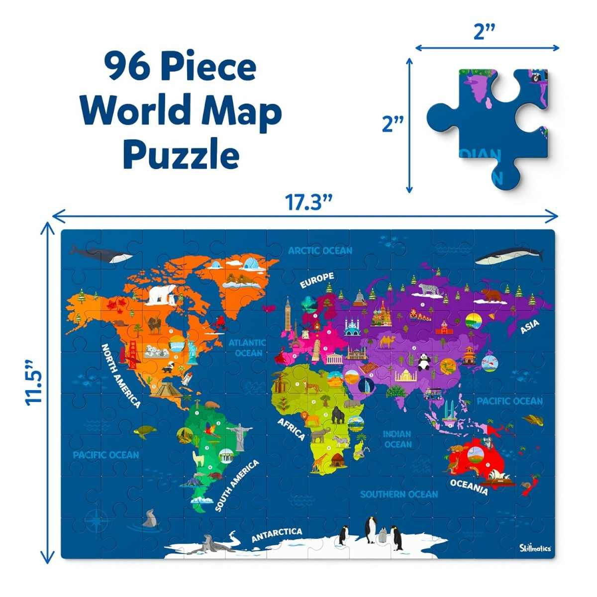 Skillmatics World Map Puzzles, 6Y+, Multicolour