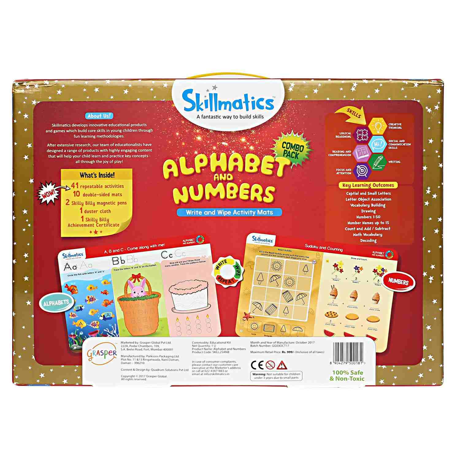 Skillmatics Educational Game : Alphabet And Numbers 3-6 Years Games for Kids age 3Y+