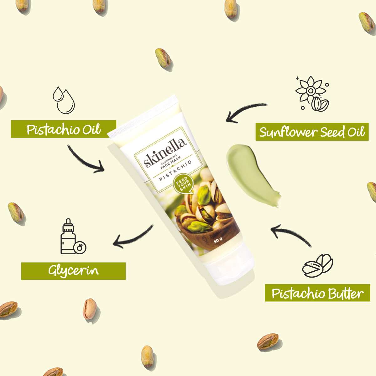Skinella | Face Mask Pistachio | 50g