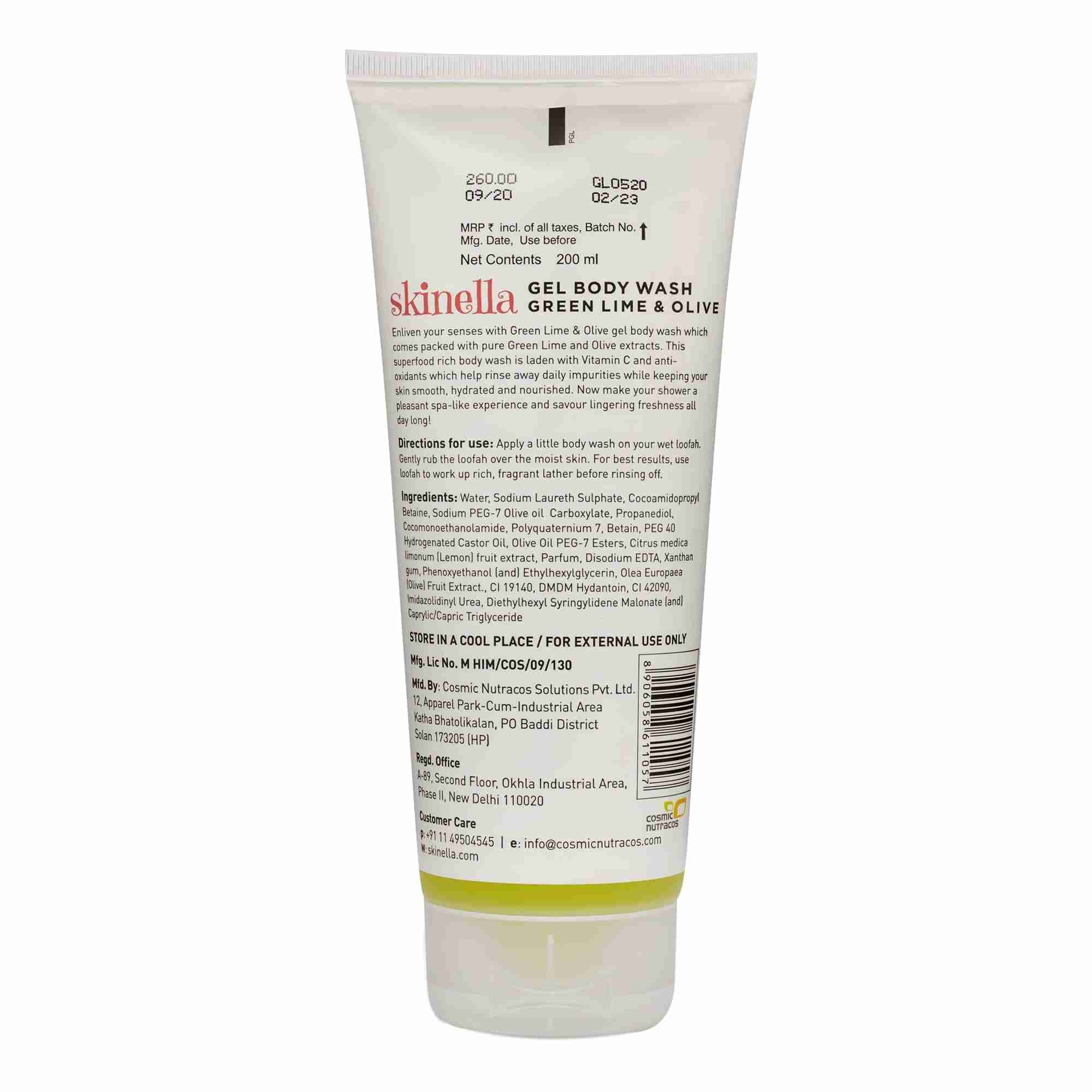 Skinella | Gel Body Wash Green Lime and Olive | 200ml