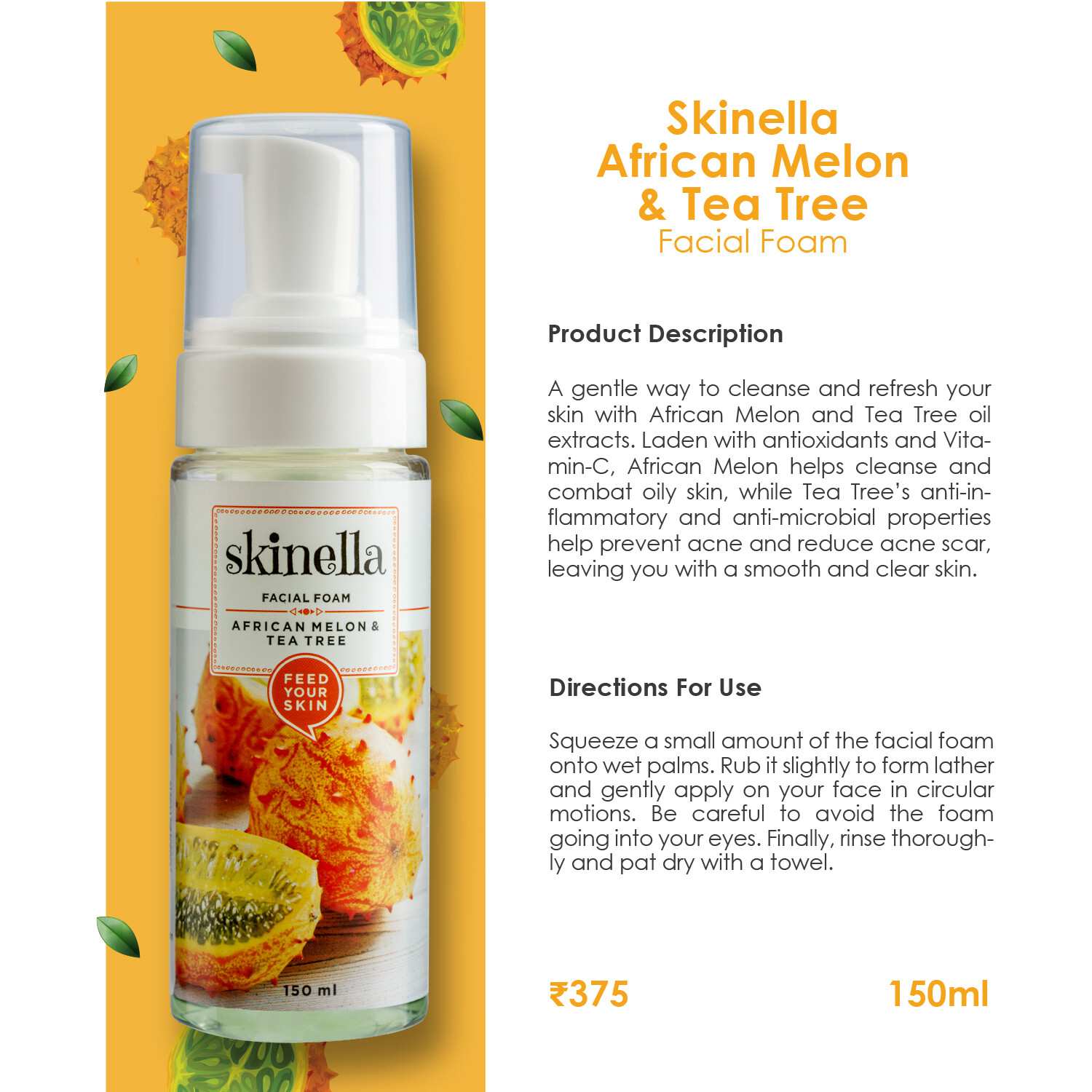 Skinella | Facial Foam African Melon & Tea Tree | 50g