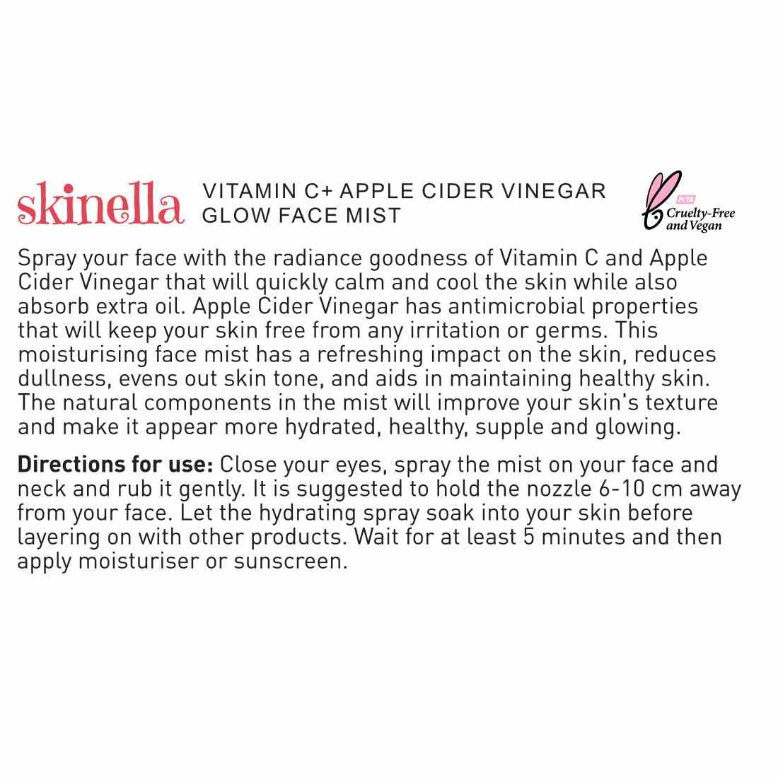 Skinella | Vitamin C + Apple Cider Vinegar Glow Face Mist | 100ml