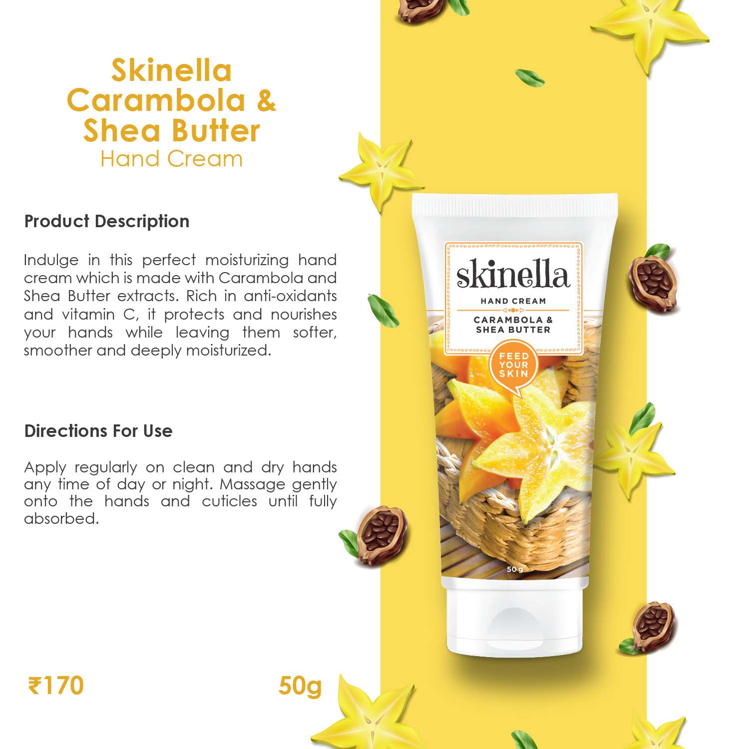 Skinella | Hand Cream Carambola & Shea Butter | 50g
