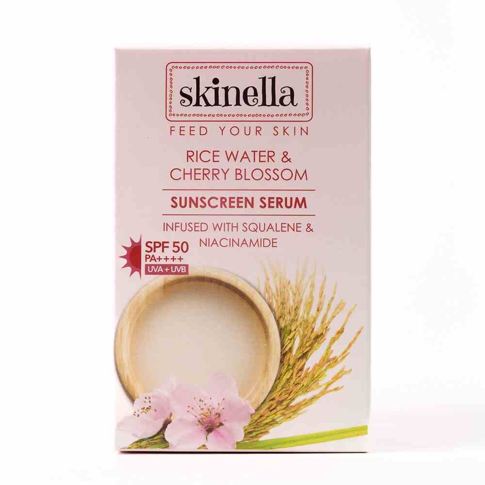 Skinella | Rice Water & Cherry Blossom Sunscreen Serum | 30ml