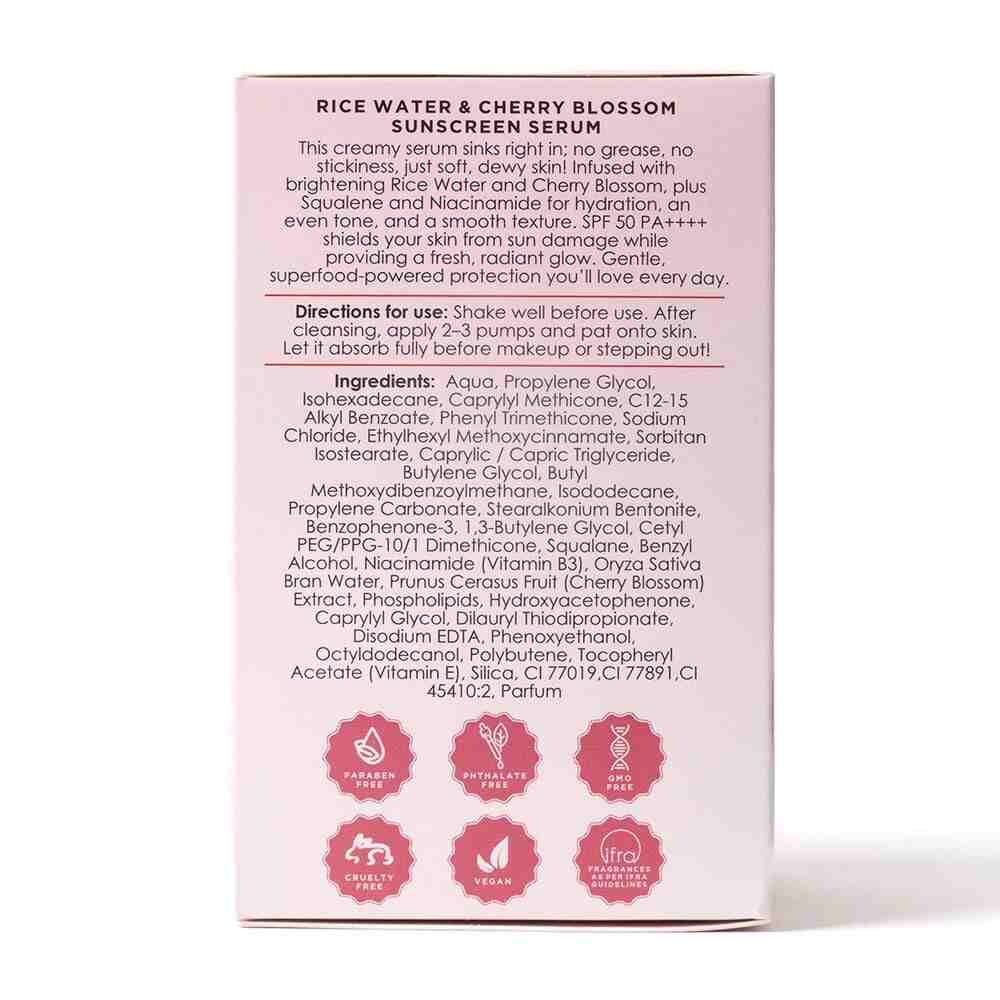 Skinella | Rice Water & Cherry Blossom Sunscreen Serum | 30ml