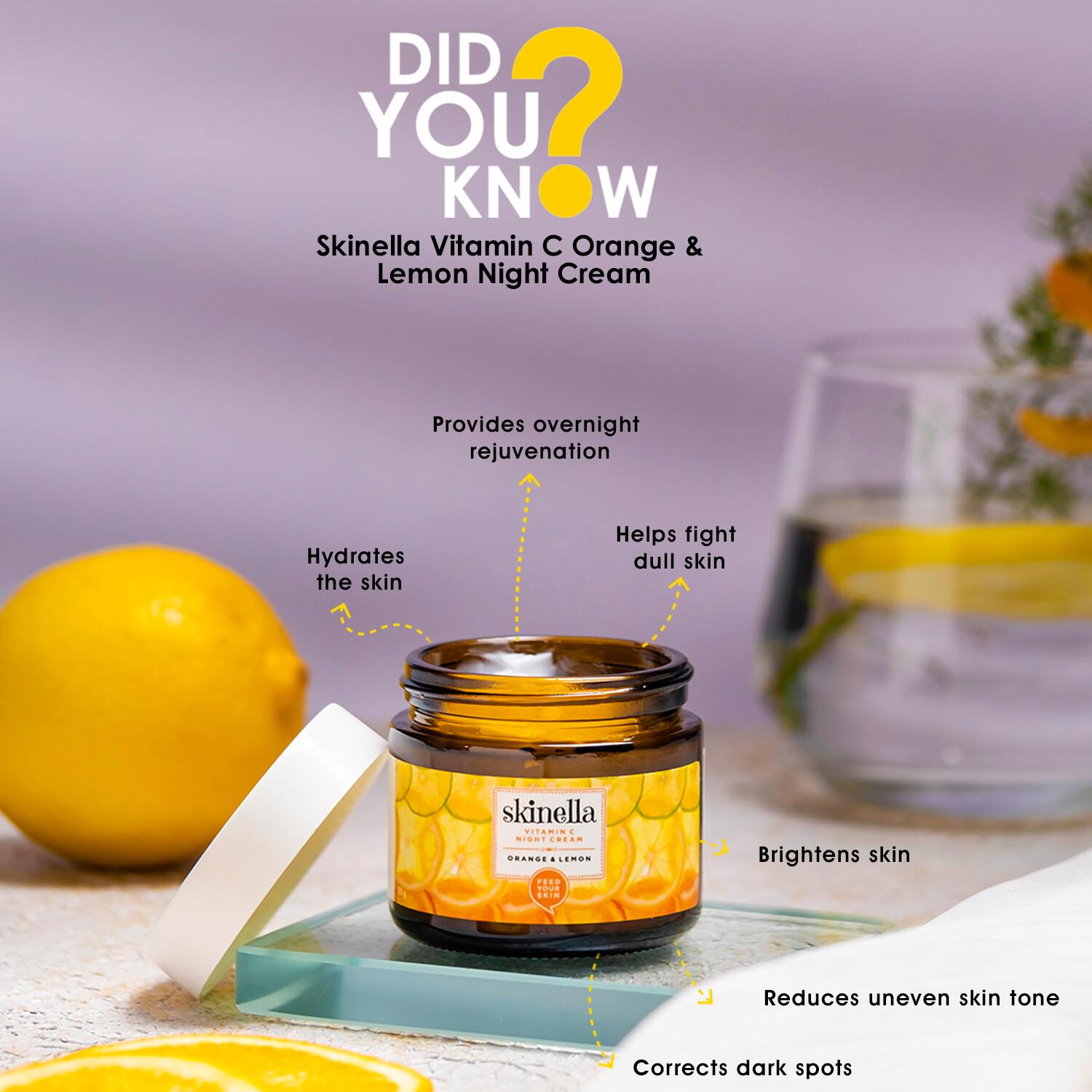 Skinella | Vitamin C Night Cream Orange & Lemon | 50g