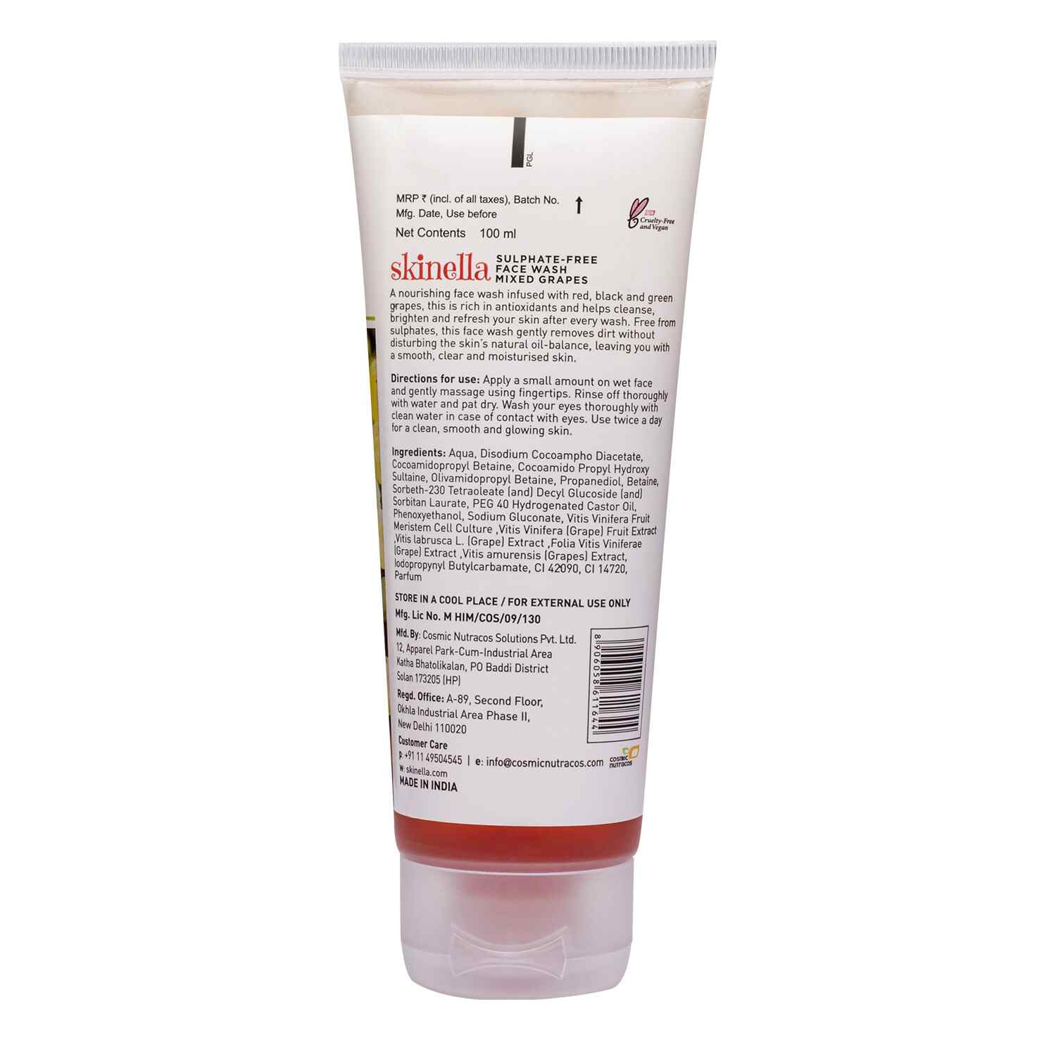 Skinella | Sulphate Free Wash Gel Mixed Grapes | 100ml