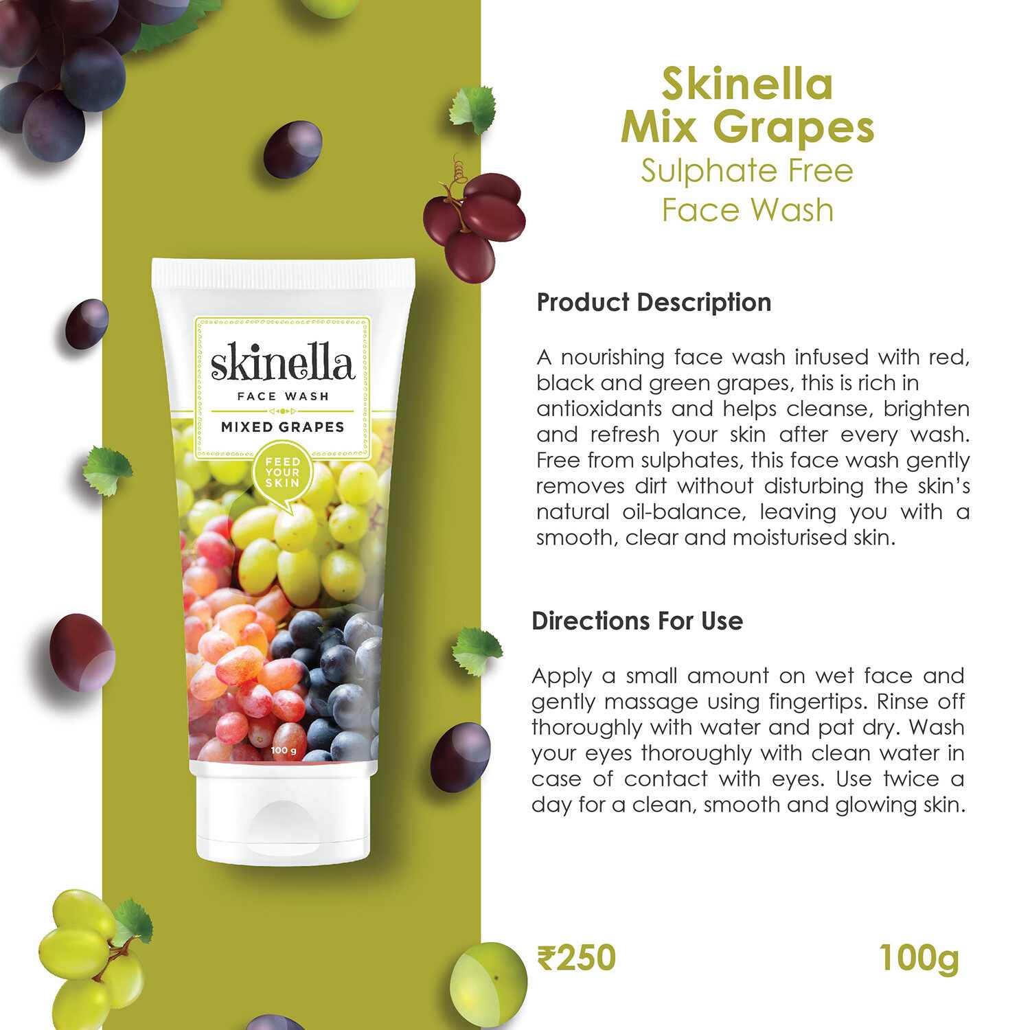 Skinella | Sulphate Free Wash Gel Mixed Grapes | 100ml
