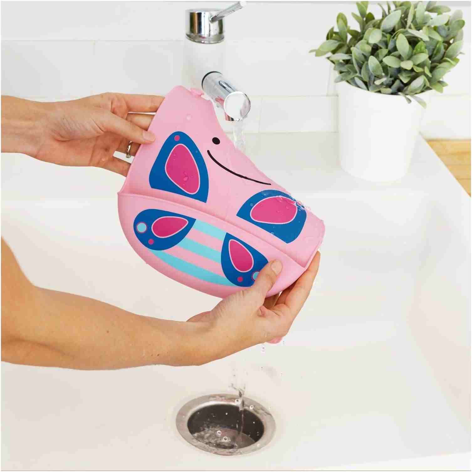 Skip Hop Zoo Fold and Go Silicone Bib - Pink