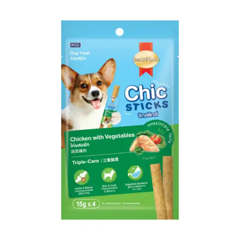 SmartHeart Chic Sticks Chicken with Vegetables Dog Treats, 60 g