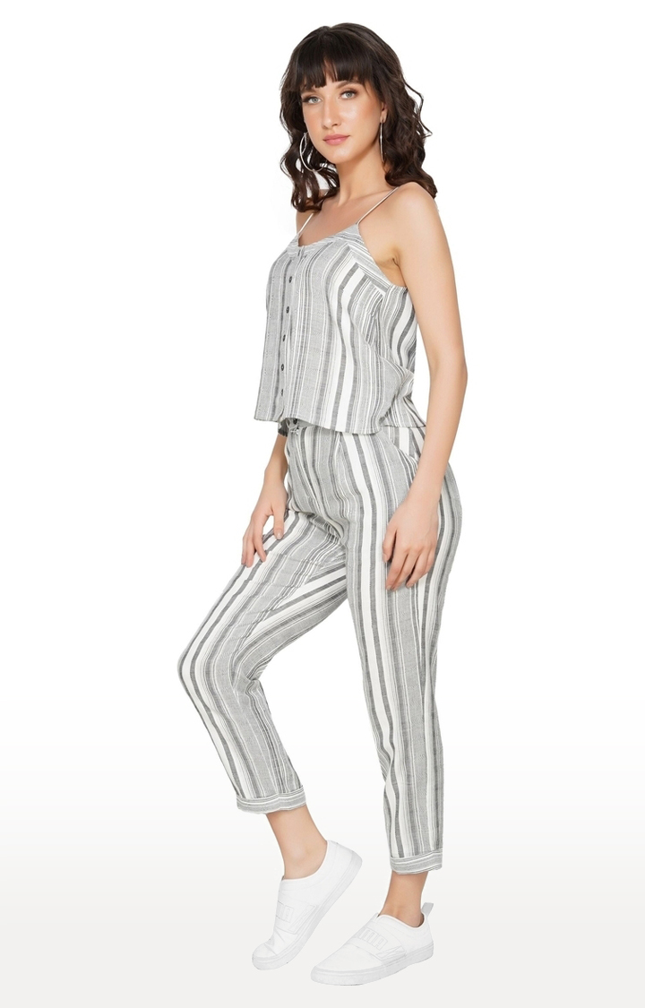 Women's Yarn Dye  Stripe Nightsuit Set