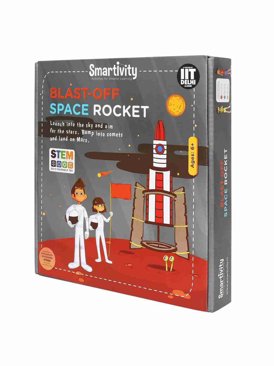 Smartivity Space Rocket Blast-off Action STEM Toy, Educational & Construction based DIY Fun Activity Game for Kids 6 to 14, Gifts for Boys & Girls, Learn Science Engineering Project, Made in India