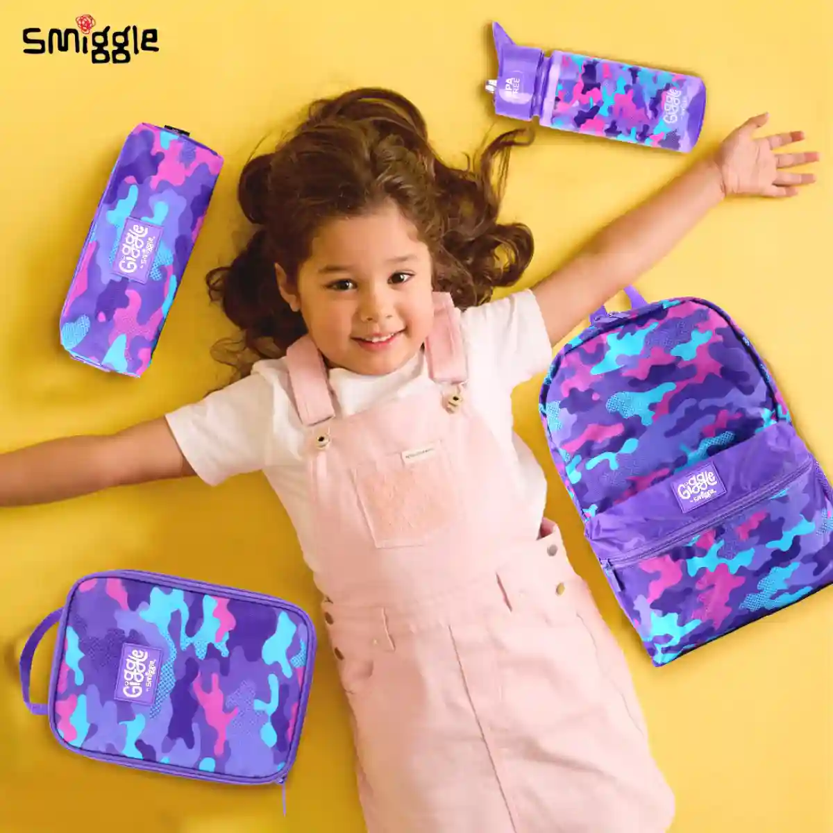 Smiggle Giggle 7 Bundle 4pcs, Purple, 3Y+