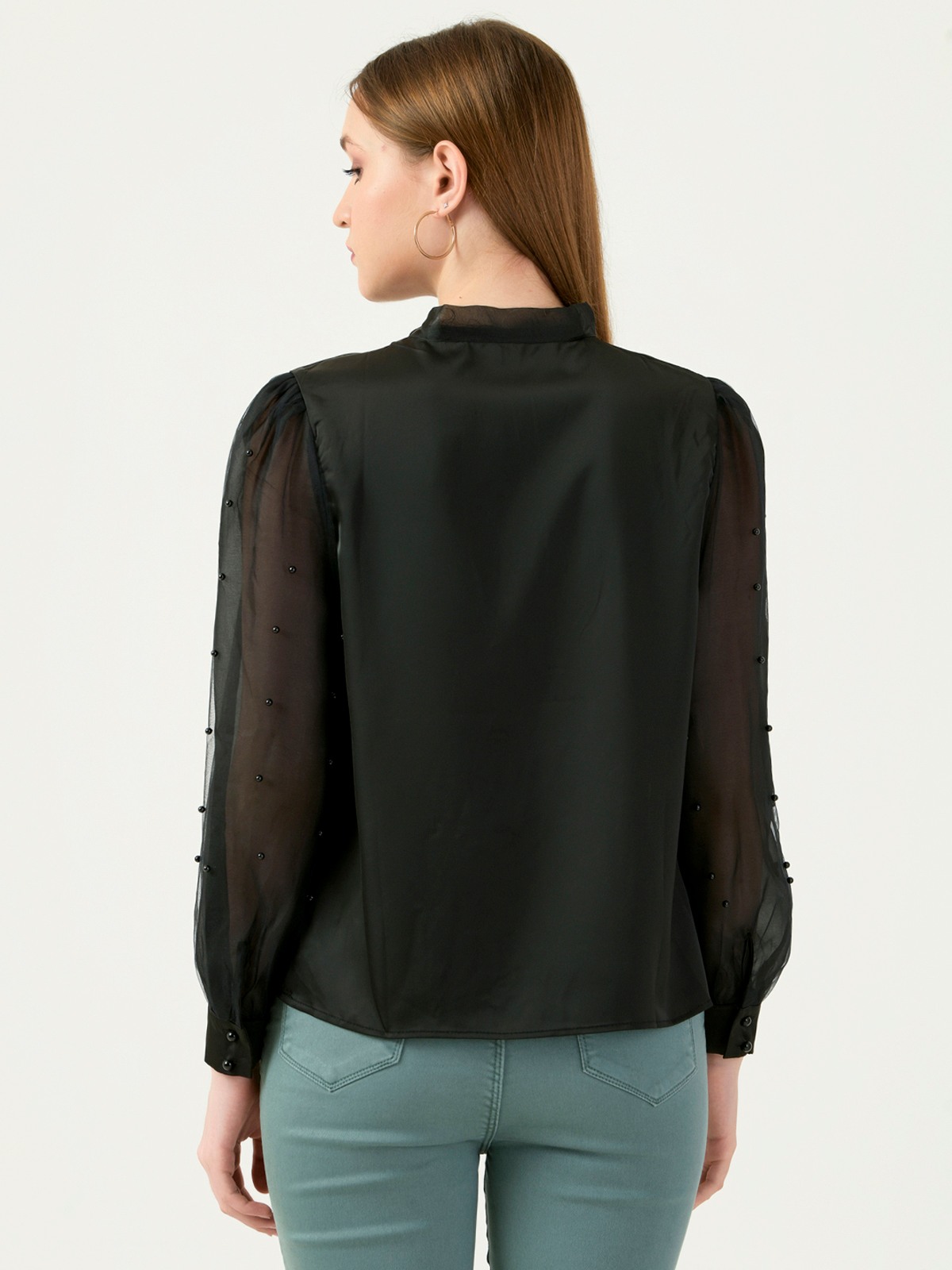 Albion Women Smart Premium Black Blouson Top