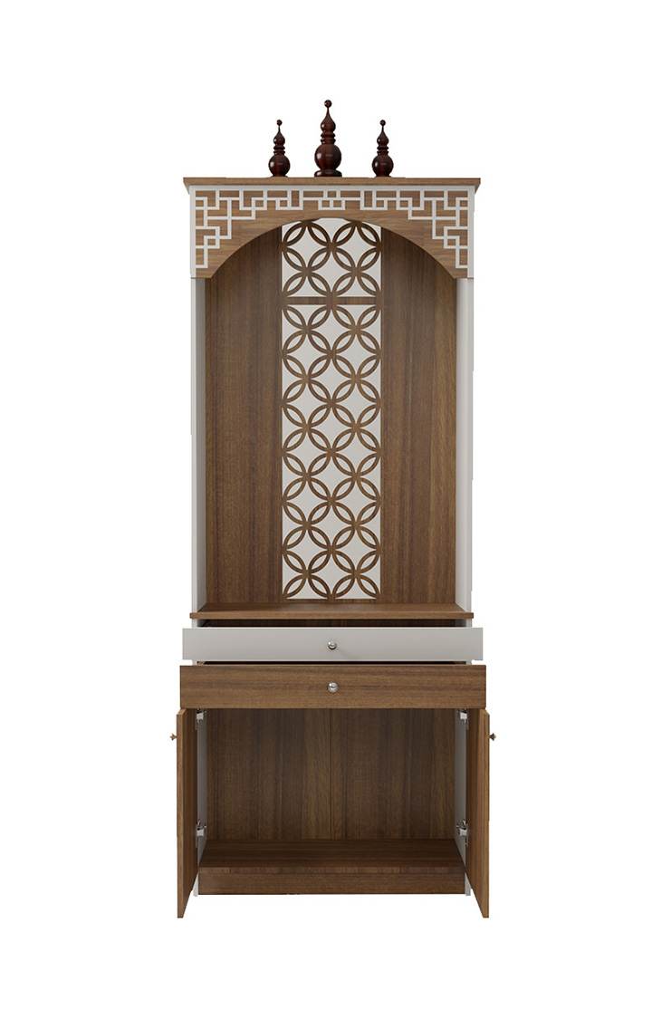 neudot  Bliss 6 Feet Mandir Unit Engineered Wood Home Temple  (Height: 170, Knock Down)