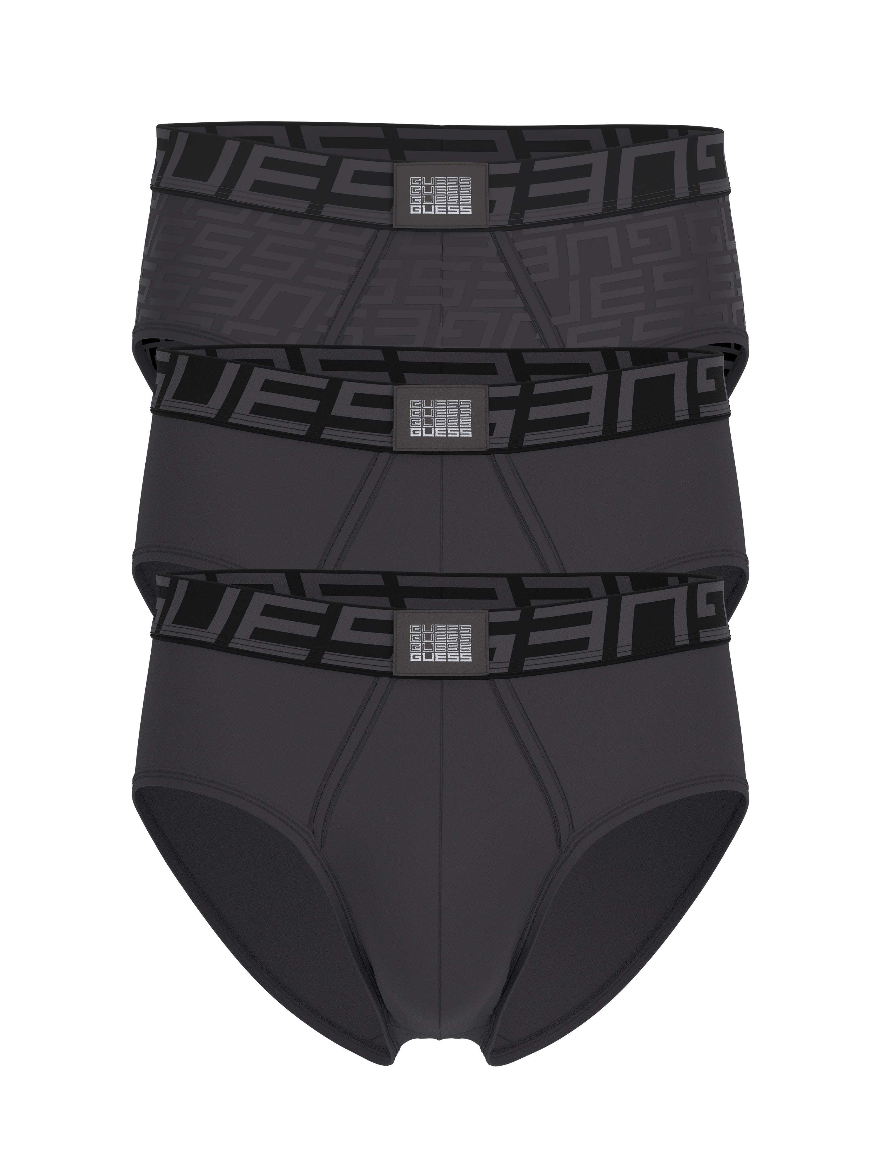 Idol Black Solid Men Pack of 3 Briefs