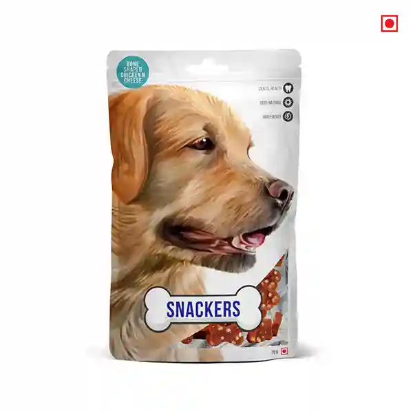 Snackers Bone Shaped Chicken &amp; Cheese Dog Treats - 70g