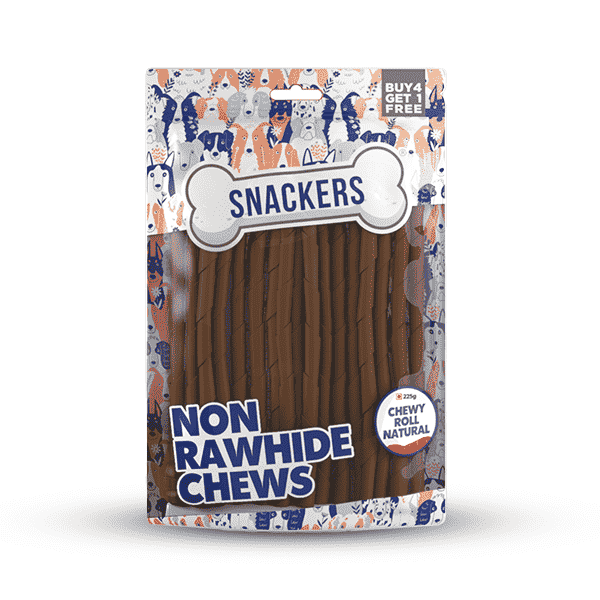 Snackers Non Rawhide Chews Chewy Roll Natural - 225g