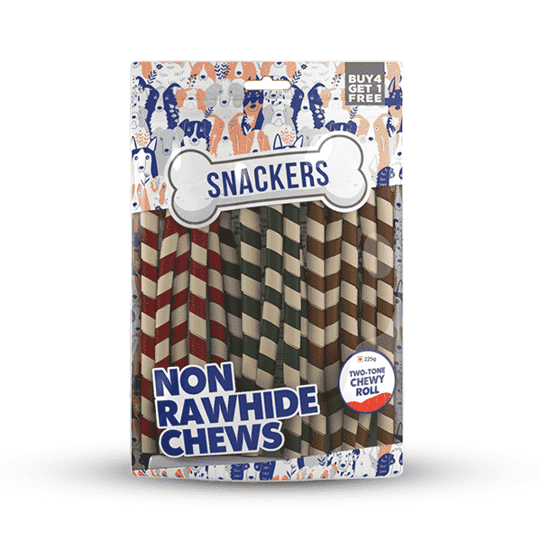 Snackers Non Rawhide Chews Two Tone Chewy Roll - 225g