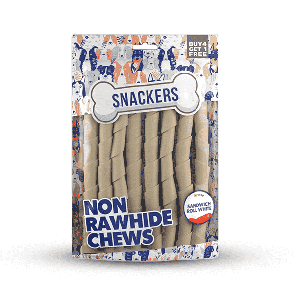 Snackers Non Rawhide Chews Sandwich Roll White - 225g