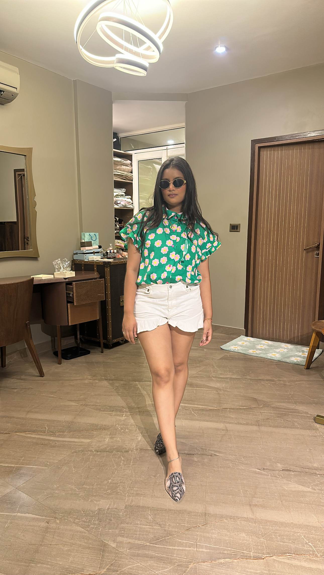 WAVY FLORAL PRINT SHIRT