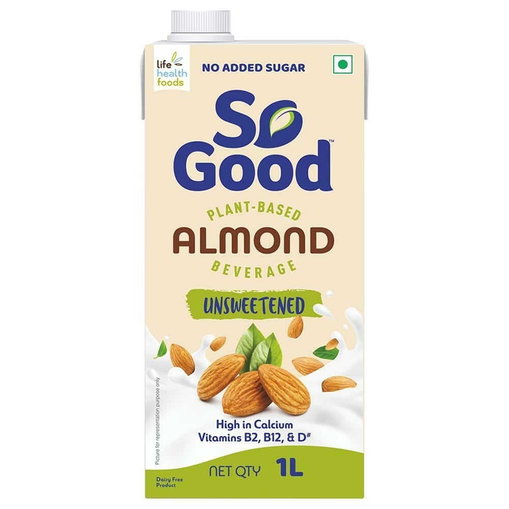 So Good Natural Unsweetened Almond Fresh Milk 1 L (Tetra Pak)