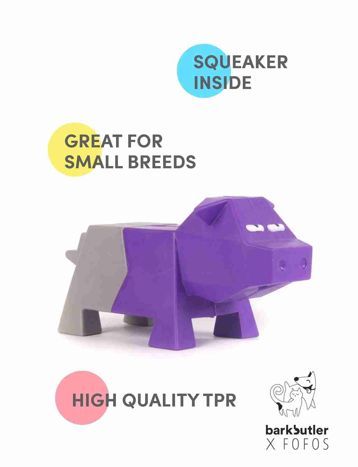 Barkbutler Fofos Comic Farm Pig Toy & Football Chew Toy for Dogs