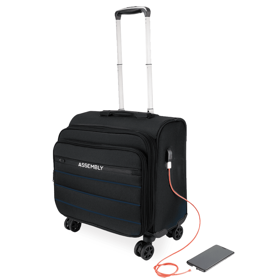 Overnighter Trolley and Laptop Messenger Bag Combo - Black