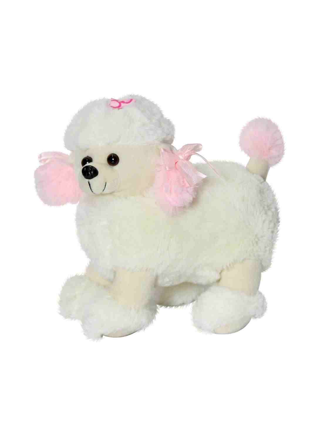 Soft Buddies Poodle Dog Play Toy Car Rear Tray Table Soft Toy, White (8-Inch) Animals & Birds for Kids age 12M+ - 20.32 Cm