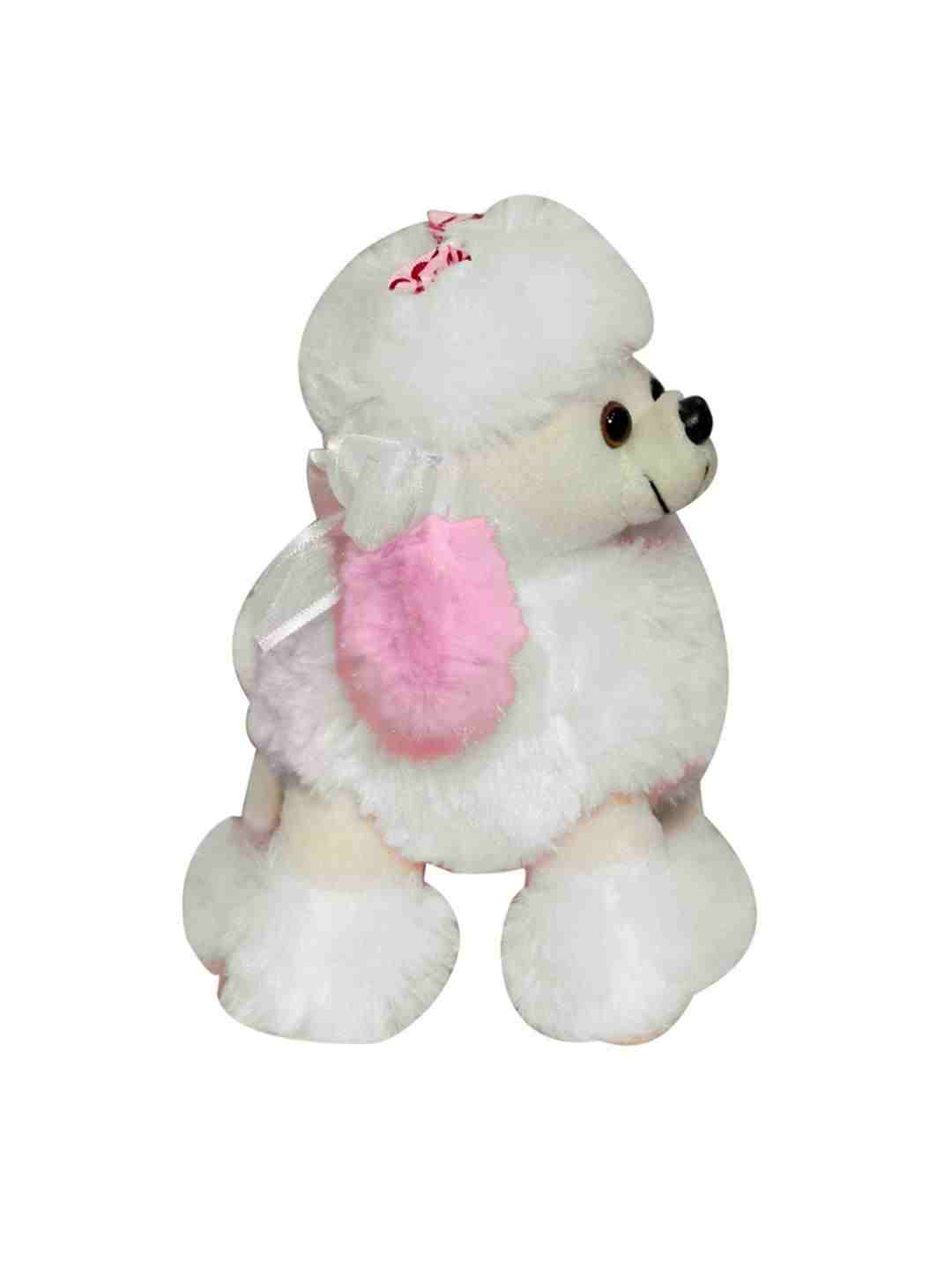 Soft Buddies Poodle Dog Play Toy Car Rear Tray Table Soft Toy, White (8-Inch) Animals & Birds for Kids age 12M+ - 20.32 Cm