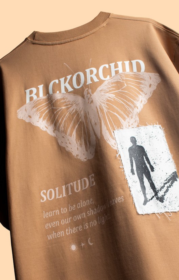 Blckorchid | Unisex Solitude Brown Cotton Printed Oversized T-Shirt
