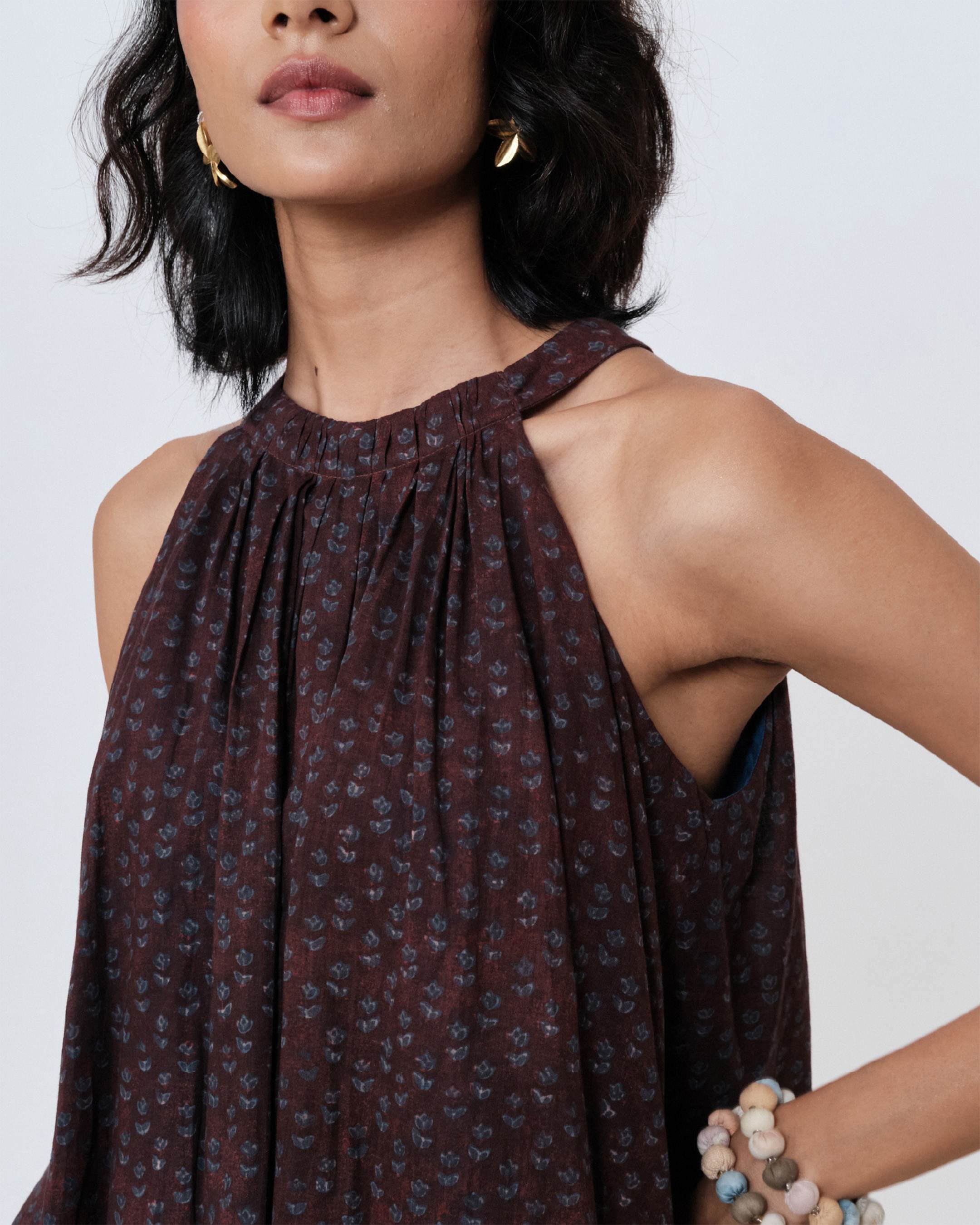 Maroon Iris Halter Top