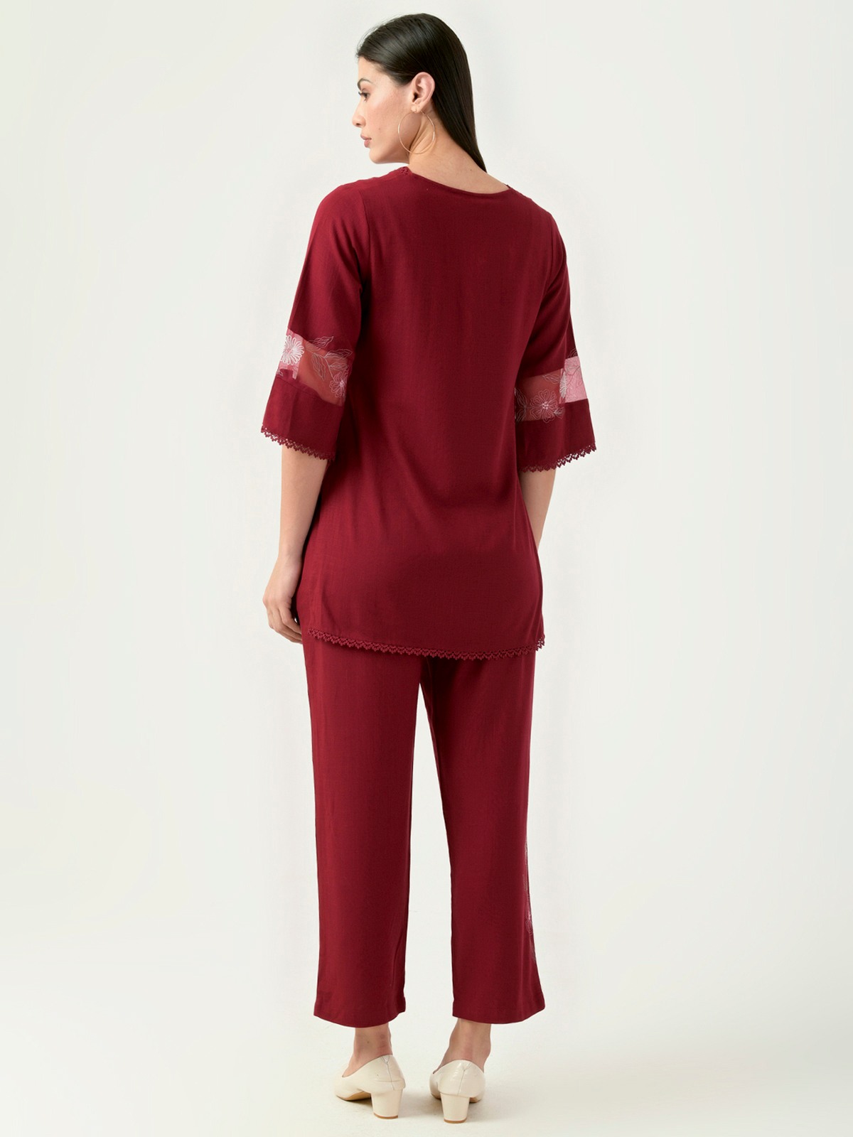 Albion Women Smart Premium Mehroon Co-ord