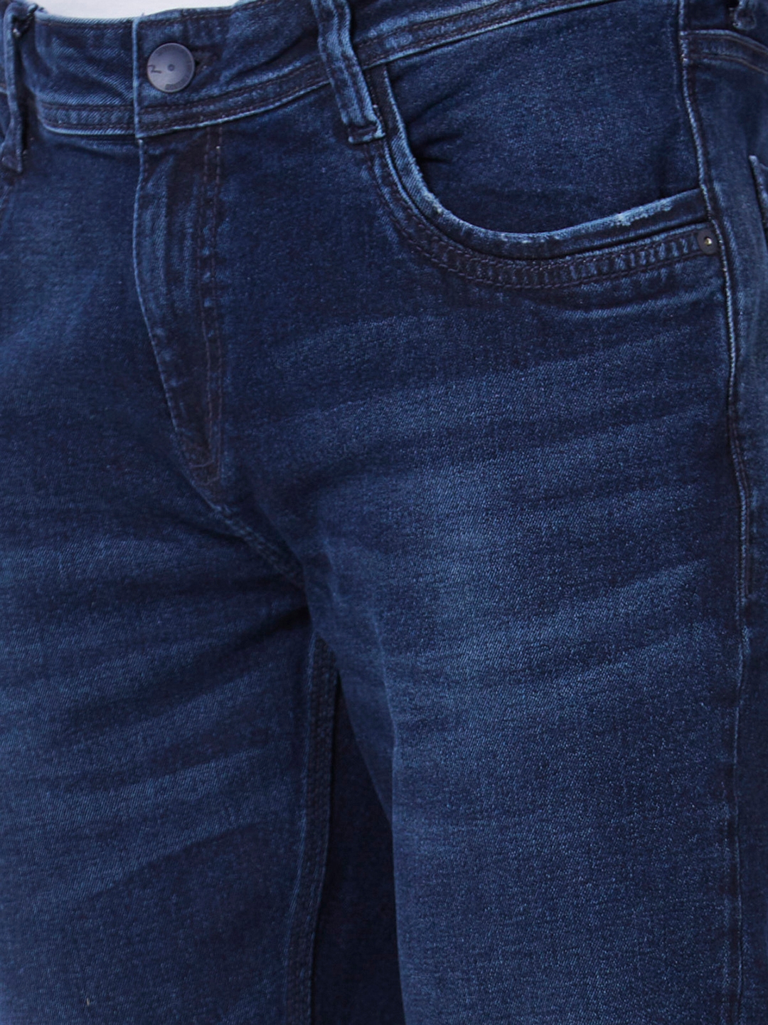 spykar | Spykar Men Dark Blue Cotton Slim Fit Narrow Length Clean Look Low Rise Jeans (Skinny) 5