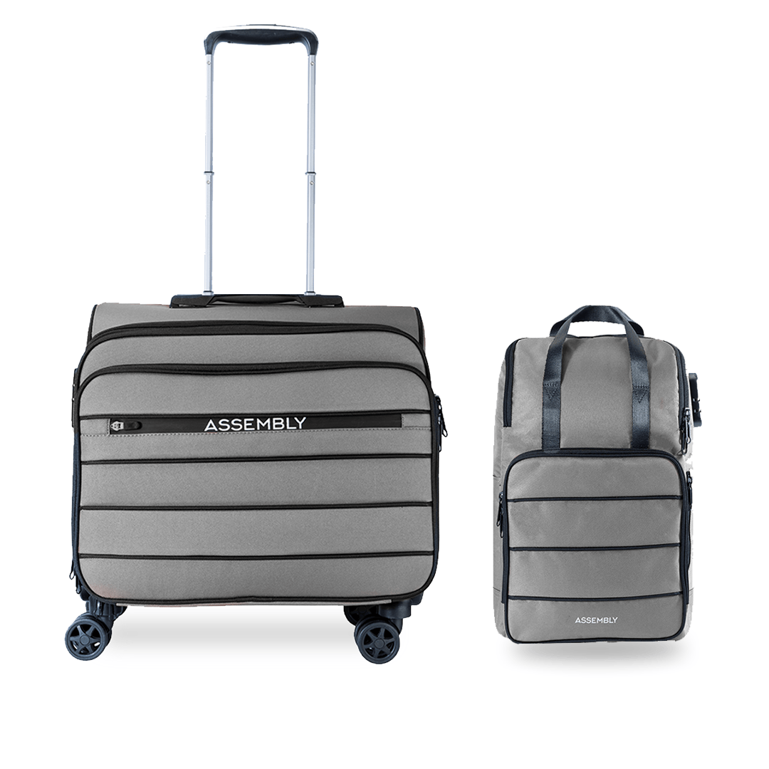 Overnighter Trolley and Laptop Backpack - Grey