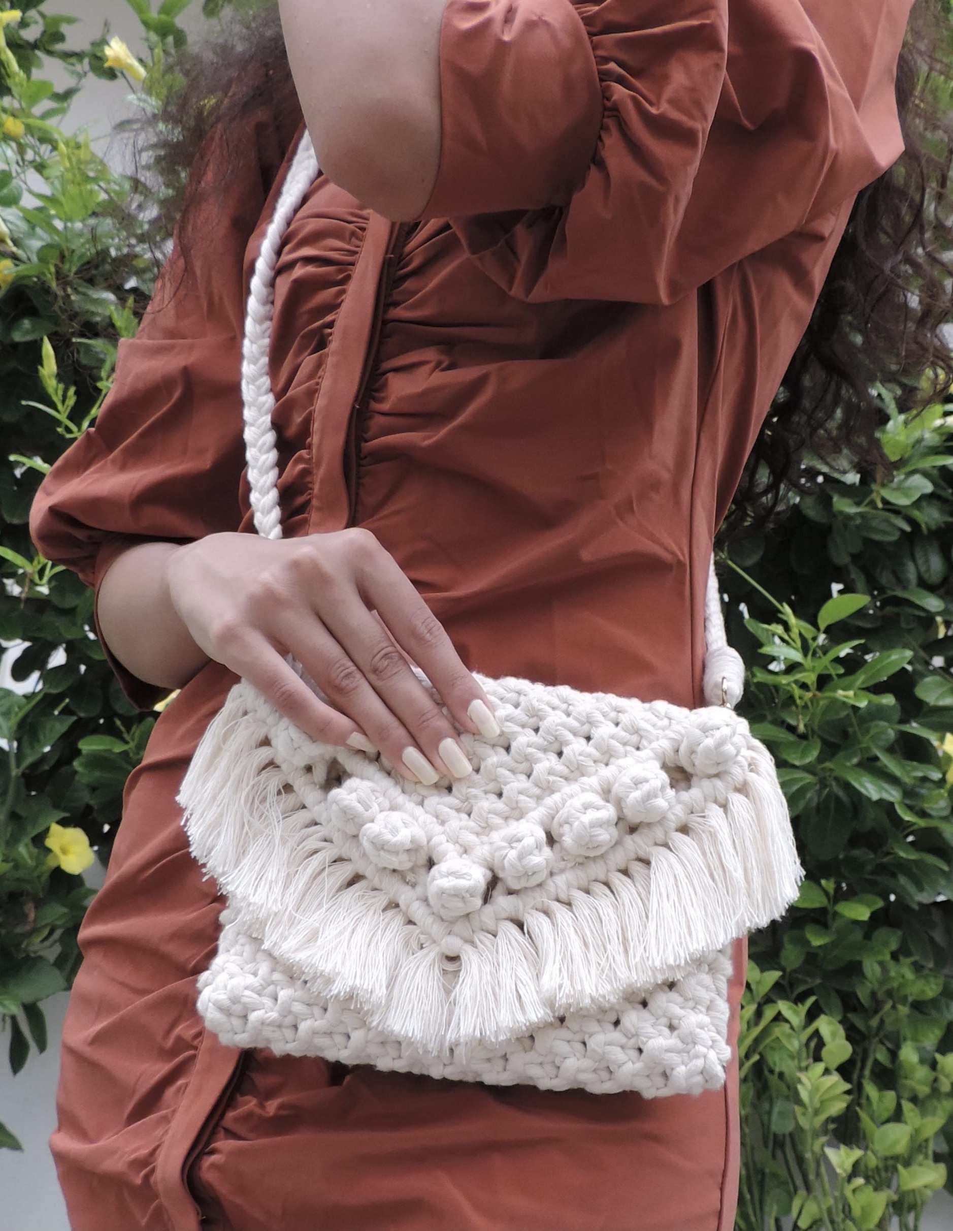 Macrame "Cherry Knot" Sling Bag