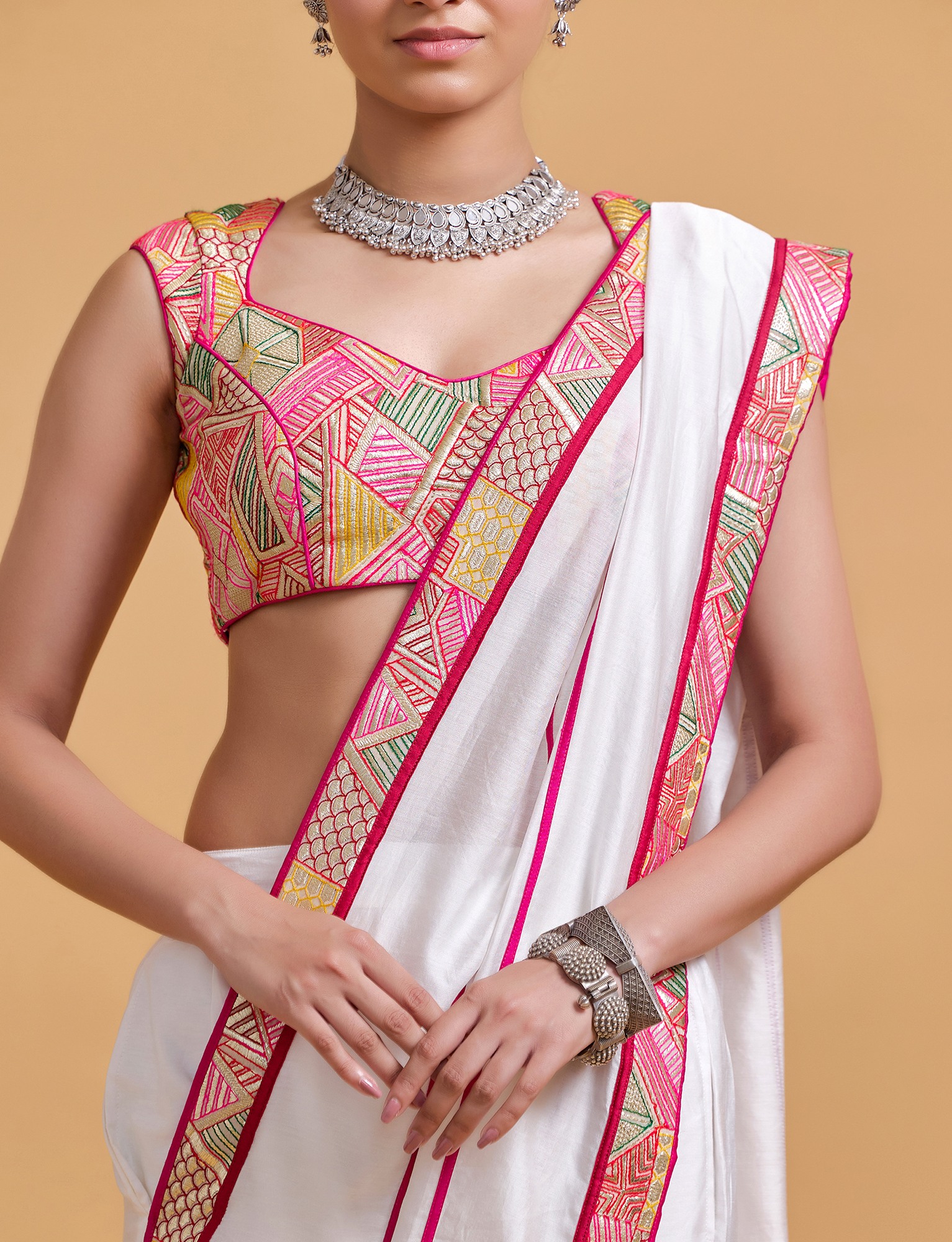 Mithai Offwhite Harem Saree