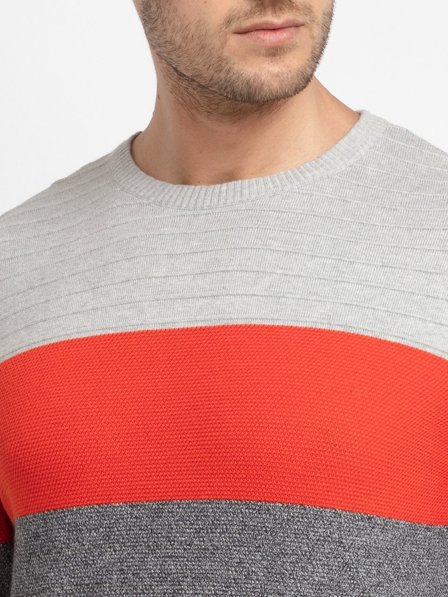 Status Quo | Men's Grey Acrylic Solid Sweaters 3