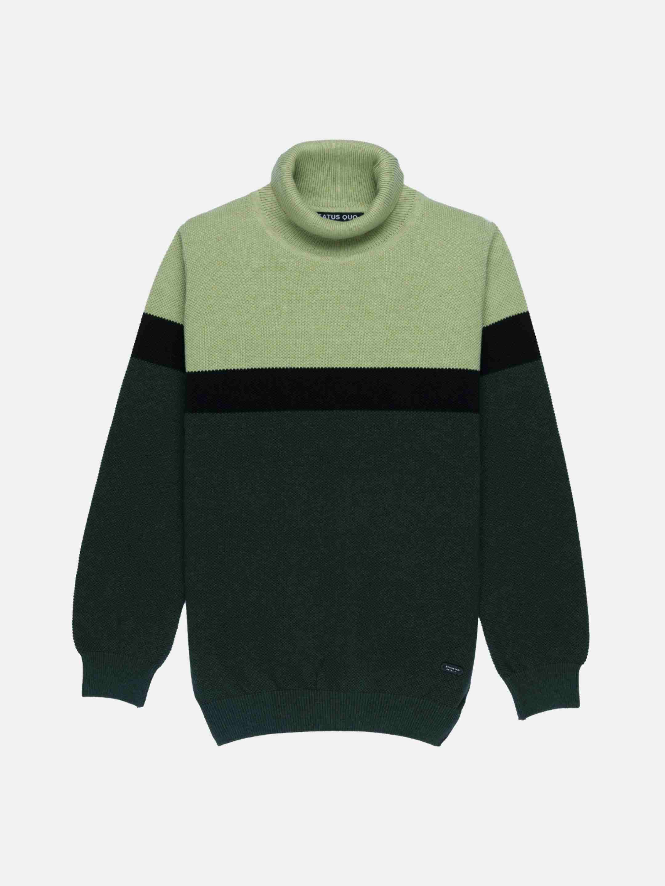 Status Quo | Boy's Green Cotton Solid Sweaters 0