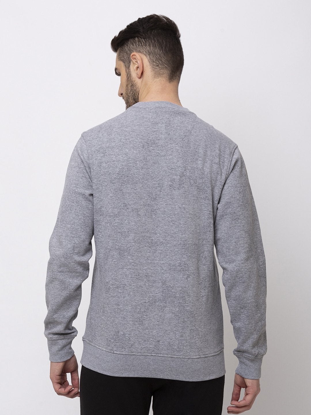 Status Quo | Men's Grey Polycotton Printed Sweatshirts 5