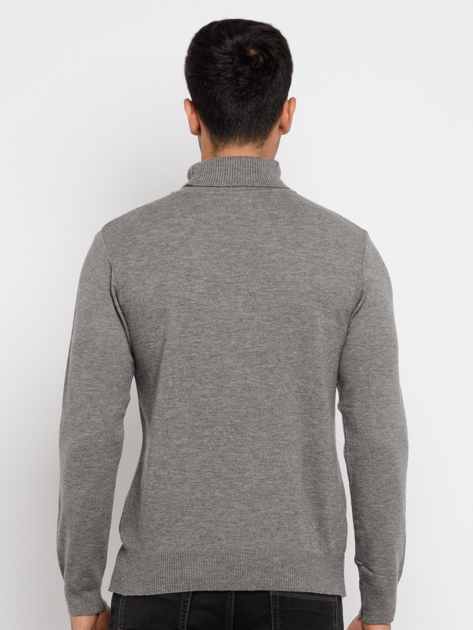 Status Quo | Men's Grey Polycotton Melange Sweaters 2