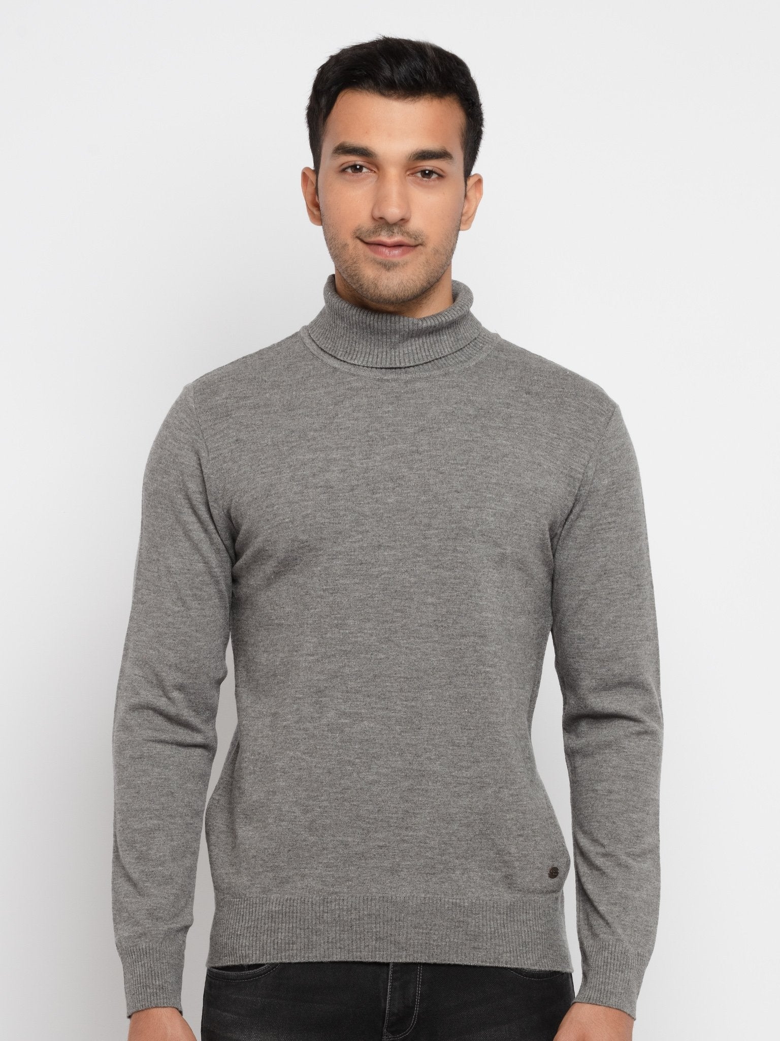 Status Quo | Men's Grey Polycotton Melange Sweaters 3