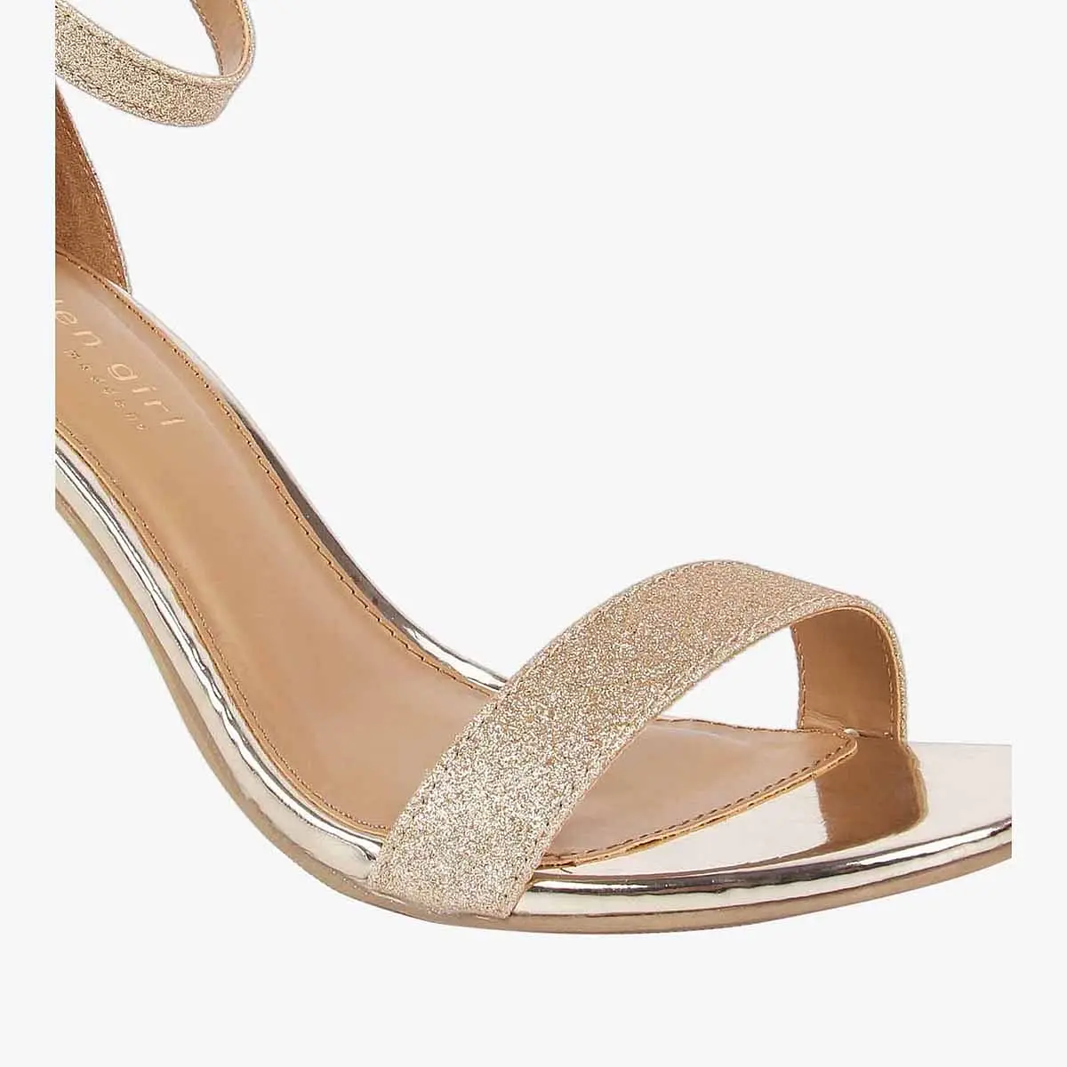 Amandaa Gold Heel Sandals
